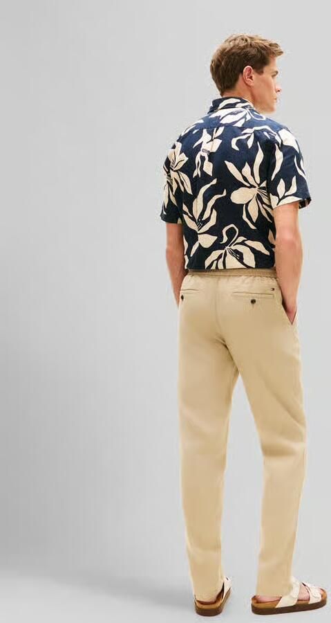 Tommy Hilfiger Tapered chino van linnenmix met trekkoord model 'HARLEM' - Foto 11