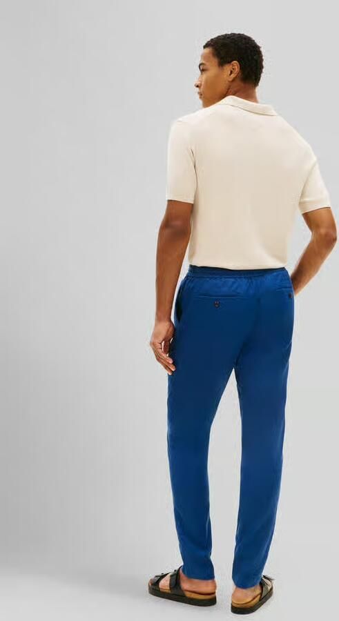 Tommy Hilfiger Tapered chino van linnenmix met trekkoord model 'HARLEM' - Foto 3