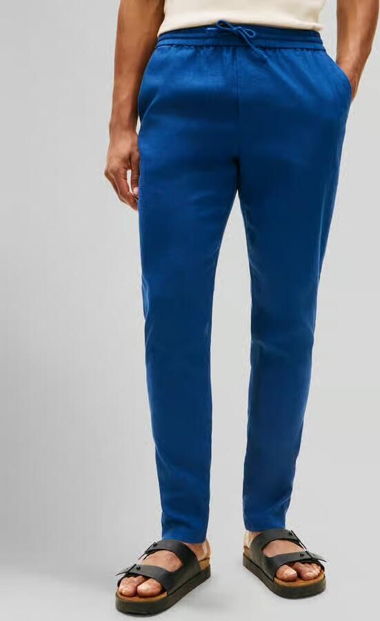 Tommy Hilfiger Tapered chino van linnenmix met trekkoord model 'HARLEM' - Foto 2