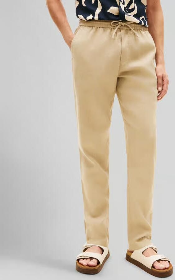 Tommy Hilfiger Tapered chino van linnenmix met trekkoord model 'HARLEM' - Foto 10