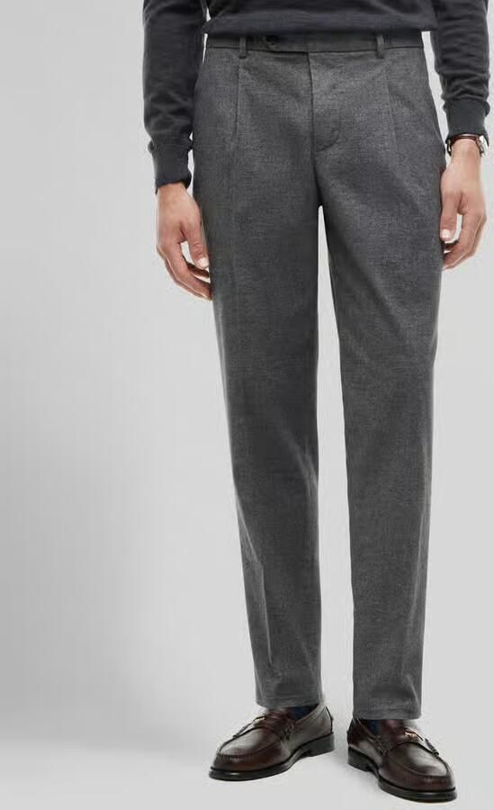 Tommy Hilfiger tapered fit bandplooibroek van katoenmix - Foto 3