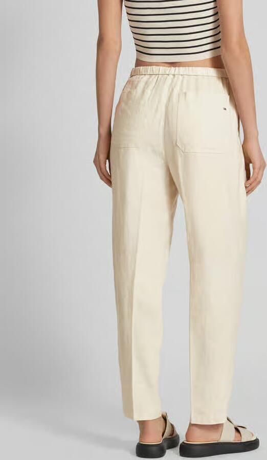 Tommy Hilfiger Tapered fit linnen broek met persplooien model 'CASUAL LINEN'