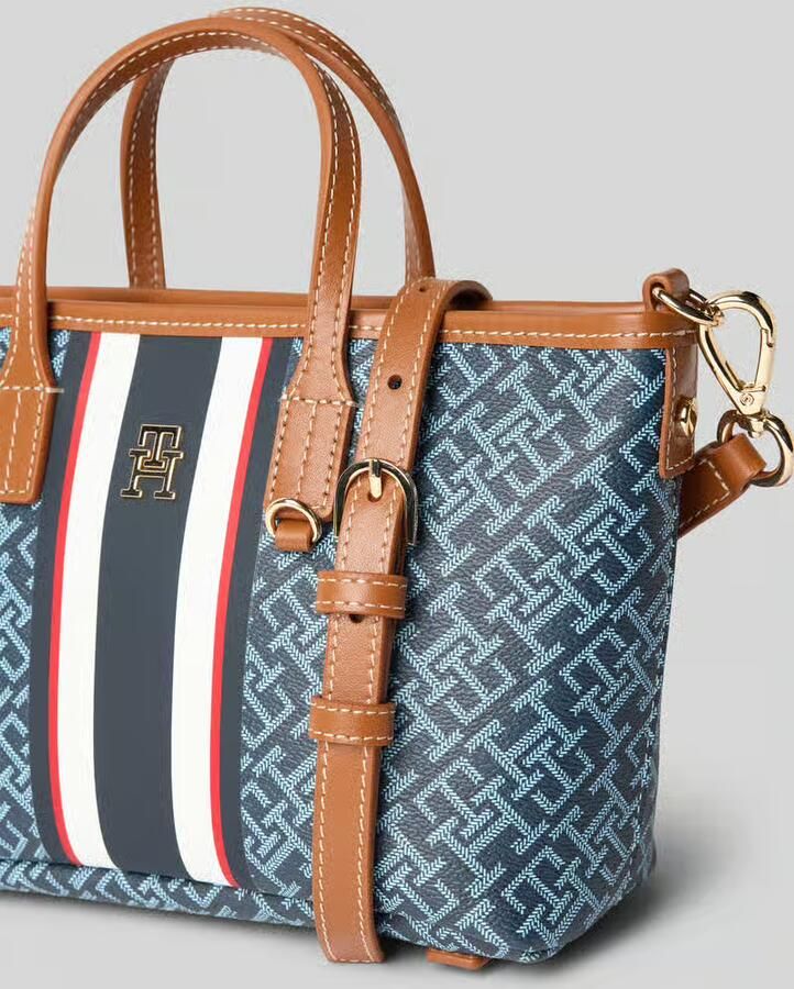 Tommy Hilfiger mini shopper TH Monoplay met logoprint donkerblauw - Foto 4