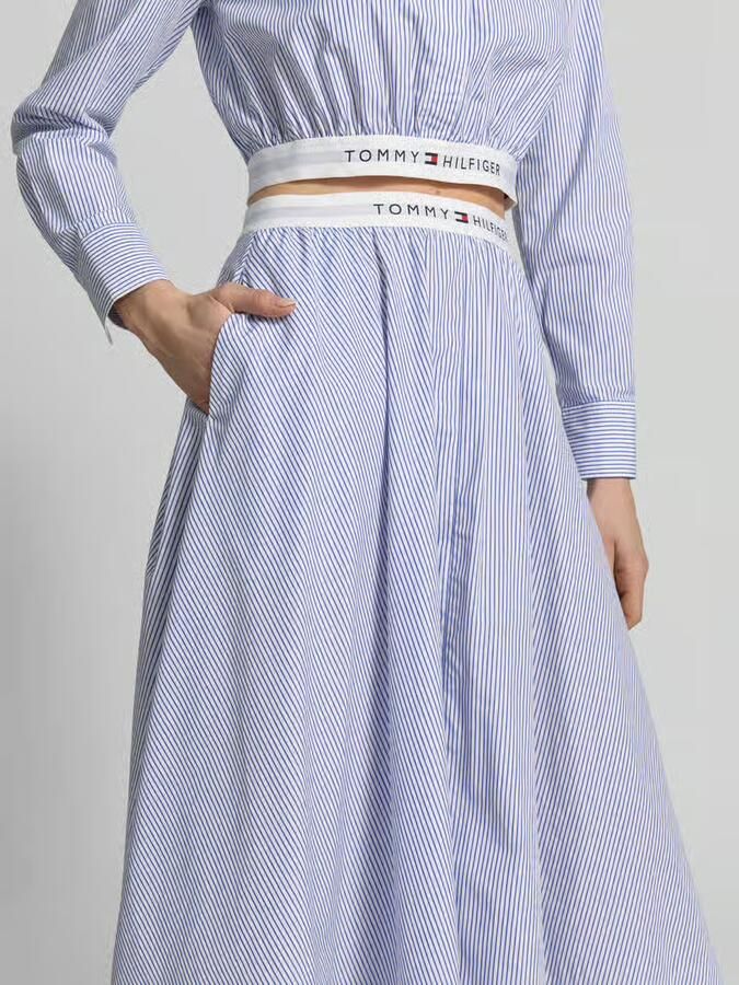 Tommy Hilfiger Uitlopende midi-rok van puur katoen