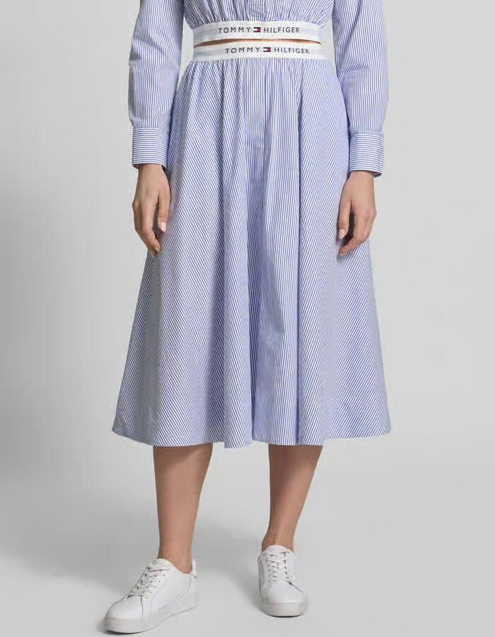 Tommy Hilfiger Uitlopende midi-rok van puur katoen - Foto 4