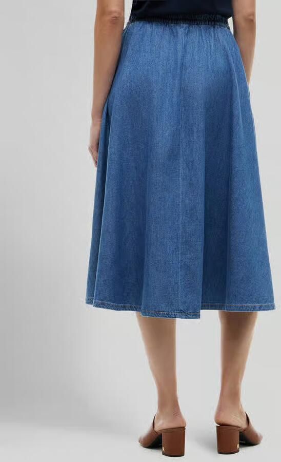 Tommy Hilfiger Uitlopende midi-rok van puur katoen