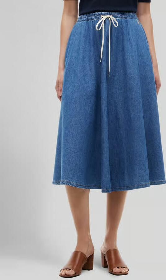 Tommy Hilfiger Uitlopende midi-rok van puur katoen - Foto 4