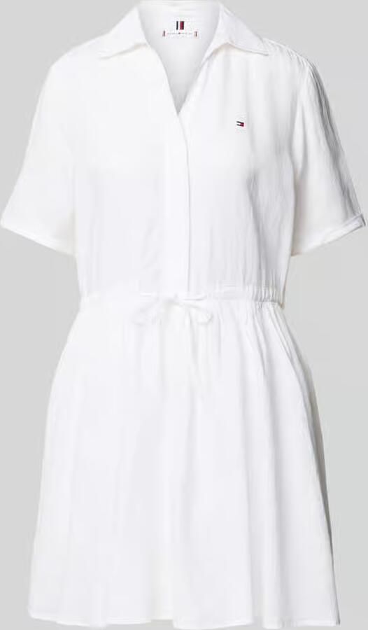 Tommy Hilfiger Jurk met overhemdkraag ESS LINEN S S SHORT DRESS met tunnelkoord in de taille met rugplooi koel premium linnen - Foto 2