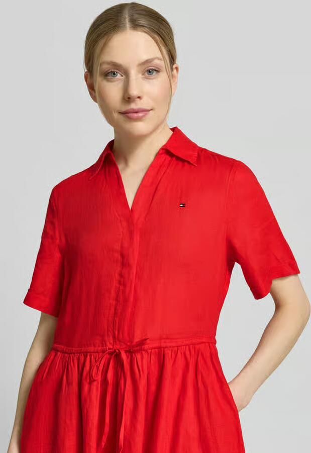 Tommy Hilfiger Uitlopende vrijetijdsjurk van puur linnen