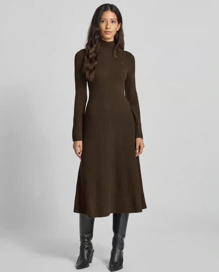 Tommy Hilfiger Gebreide jurk SOFT WOOL LS MOCK-NK SWT DRESS - Foto 4