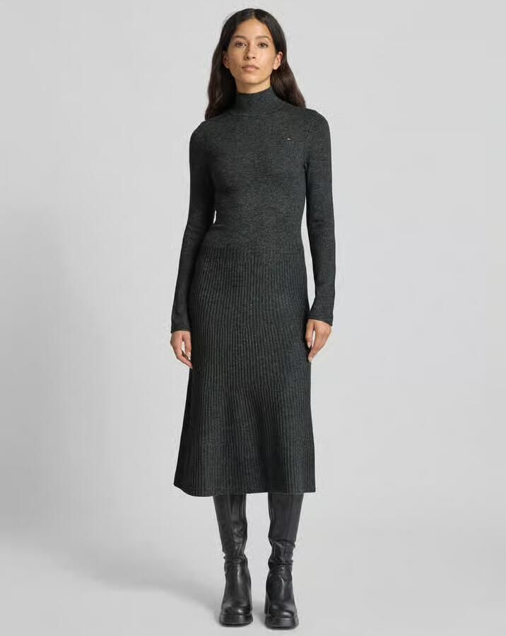 Tommy Hilfiger Gebreide jurk SOFT WOOL LS MOCK-NK SWT DRESS - Foto 2