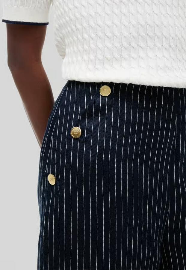 Tommy Hilfiger wide leg broek van linnenmix