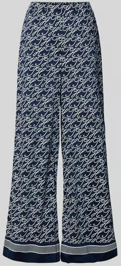 Tommy Hilfiger Wide leg broek van mix van katoen en zijde - Foto 2