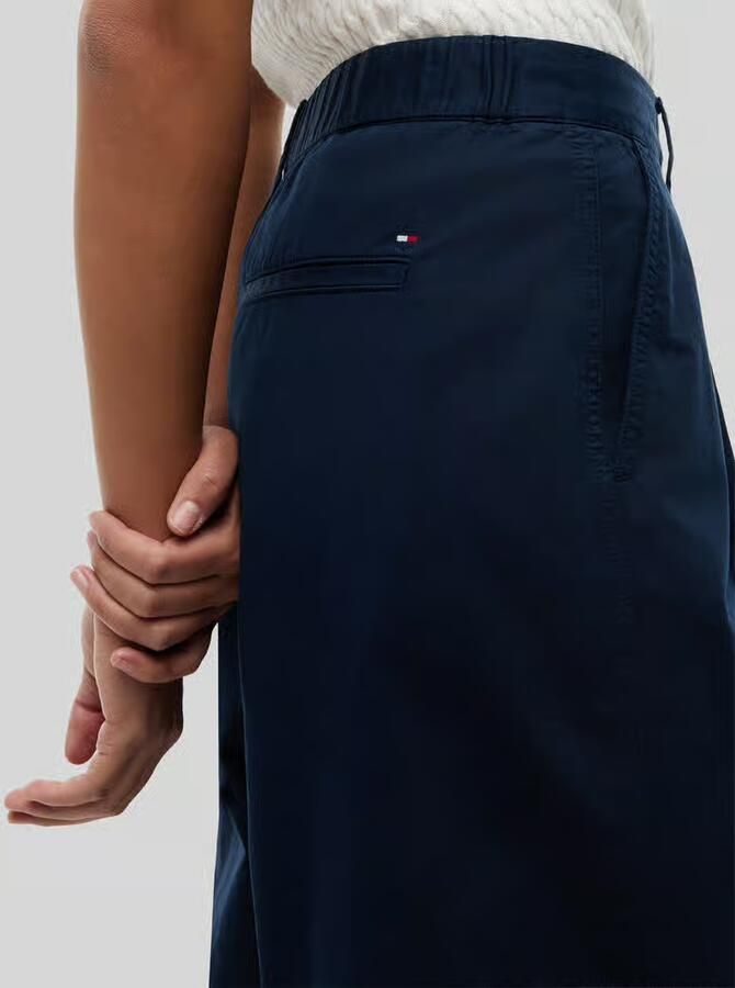 Tommy Hilfiger Wide leg kort chino van puur katoen
