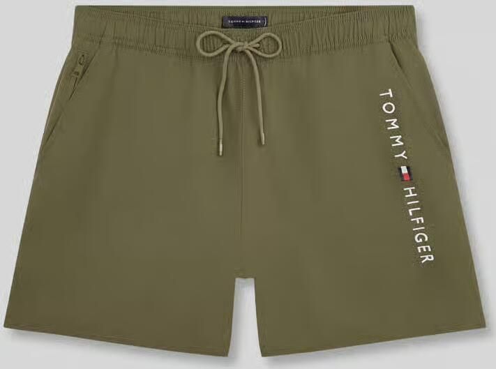 TOMMY HILFIGER UNDERWEAR Tommy Hilfiger Heren Zwembroeken Medium Drawstring Zip Pocket Khaki