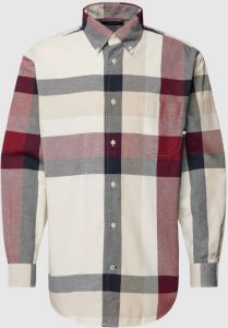 Tommy Hilfiger Global Stripe Archive Fit Geruite Overhemd Beige Heren