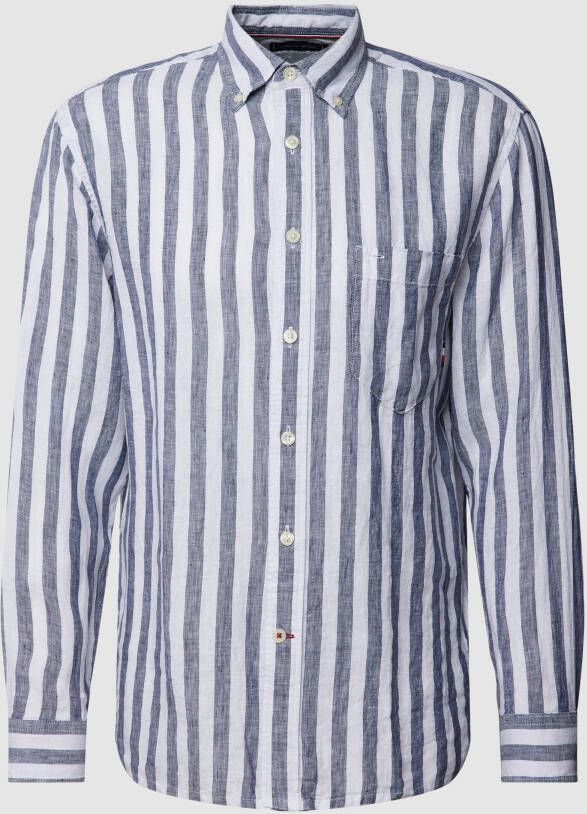 Tommy Hilfiger Vrijetijdsoverhemd van linnen met borstzak model 'BRETON'