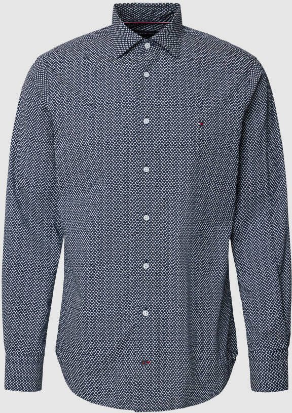 Tommy Hilfiger TAILORED Businessoverhemd CL-W DANDELION PRINT RF SHIRT met tommy hilfiger-merklabel op borsthoogte