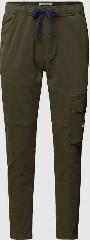 Tommy Jeans regular fit broek TJM DAD DOBBY dark olive