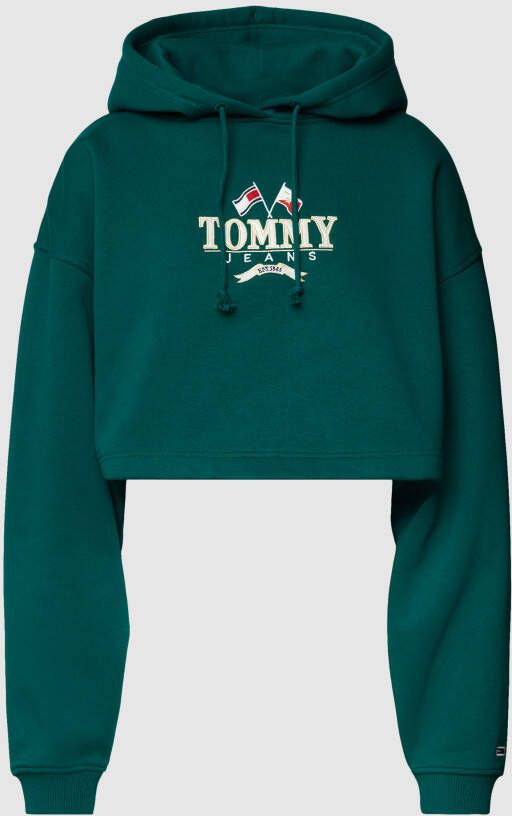 Tommy Jeans Cropped hoodie met labelstitching