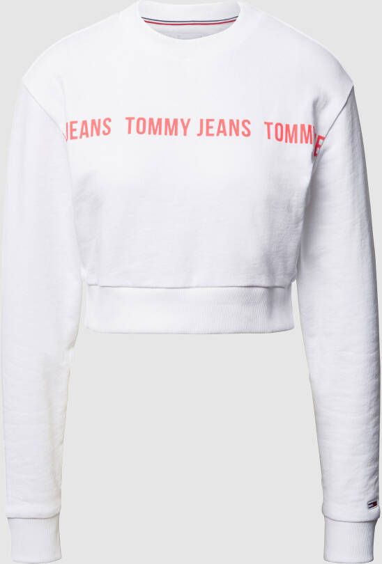 Tommy Jeans Cropped sweatshirt van biologisch katoen