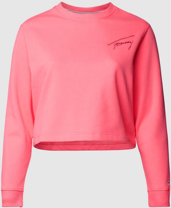 Tommy Jeans Curve PLUS SIZE sweatshirt met labelstitching model 'TOMMY SIGNATURE'