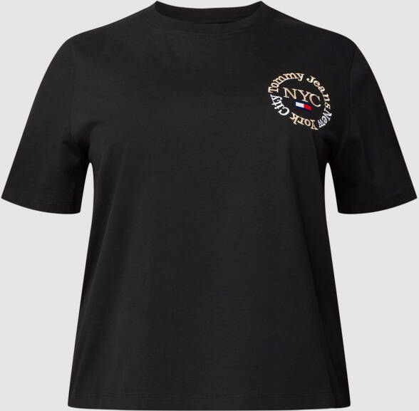 Tommy Jeans Curve Shirt met ronde hals TJW CRV REG TIMELESS CIRCLE TEE met geborduurd cirkelvormige tommy jeans opschrift