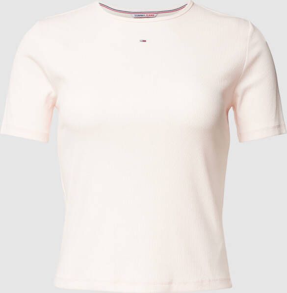 Tommy Jeans Curve Shirt met ronde hals TJW CRV BBY ESSENTIAL RIB SS (1-delig)