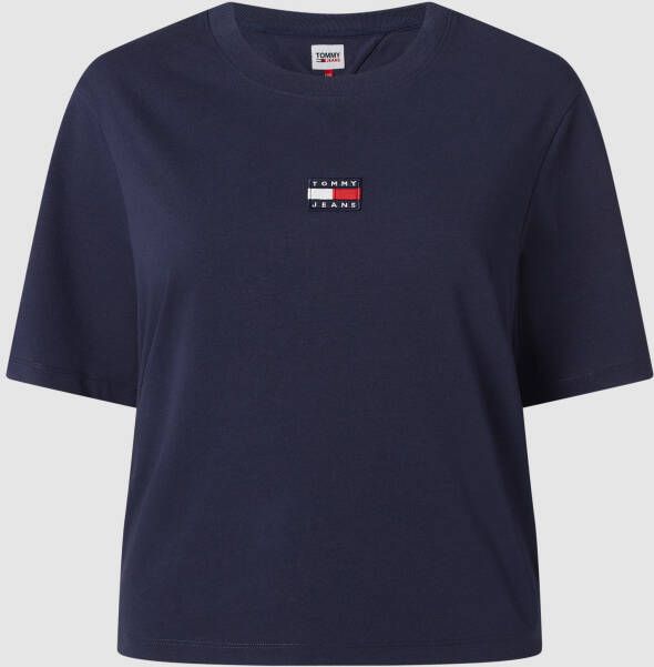 Tommy Jeans Curve Shirt met ronde hals TJW CRV TOMMY CENTER BADGE TEE met tommy jeans-logoborduursel
