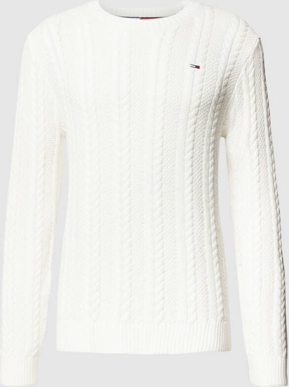 Tommy Jeans Gebreide pullover met kabelpatroon model 'REGULAR CABLE SWEATER'