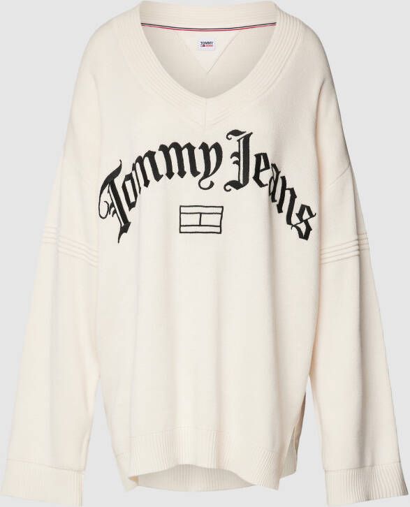 Tommy Jeans Gebreide pullover met labelstitching model 'GRUNGE'