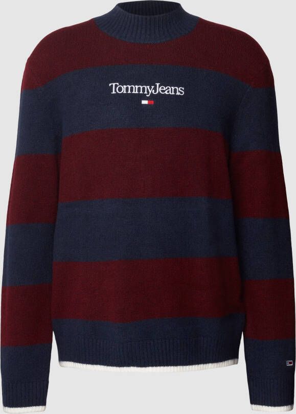Tommy Jeans Gebreide pullover met labelstitching model 'Serif'
