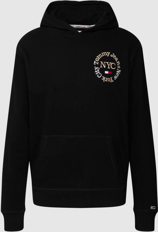 Tommy Hilfiger Zwarte hoodie sweatshirt met borduurwerk Black Heren