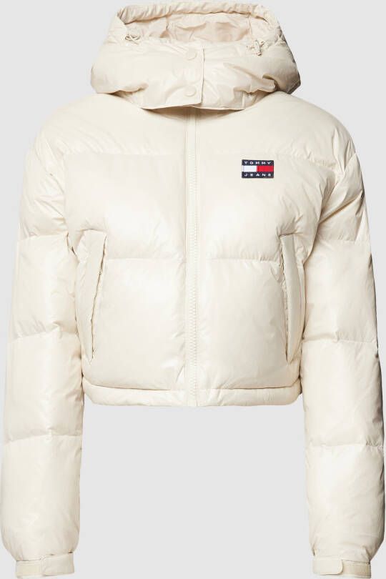 Tommy Hilfiger Gerecyclede Nylon Cropped Pufferjas White Dames