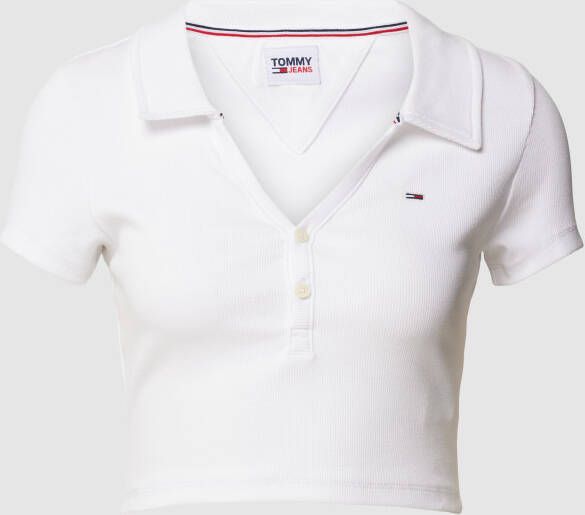 Tommy Jeans Kort poloshirt in riblook