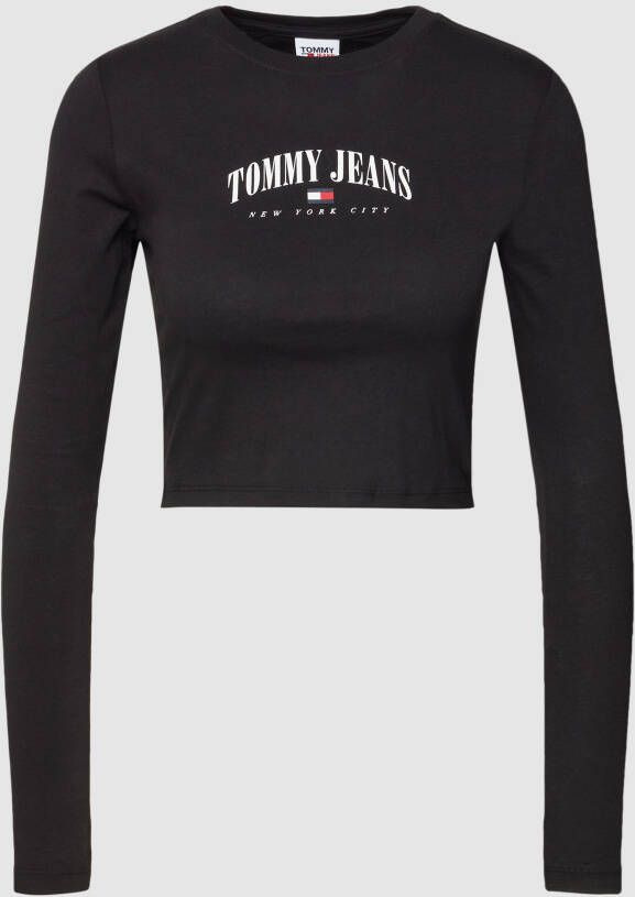 Tommy Jeans Kort shirt met lange mouwen en labelprint
