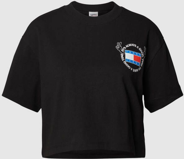 Tommy Jeans Kort T-shirt met labelprint en print aan de achterkant