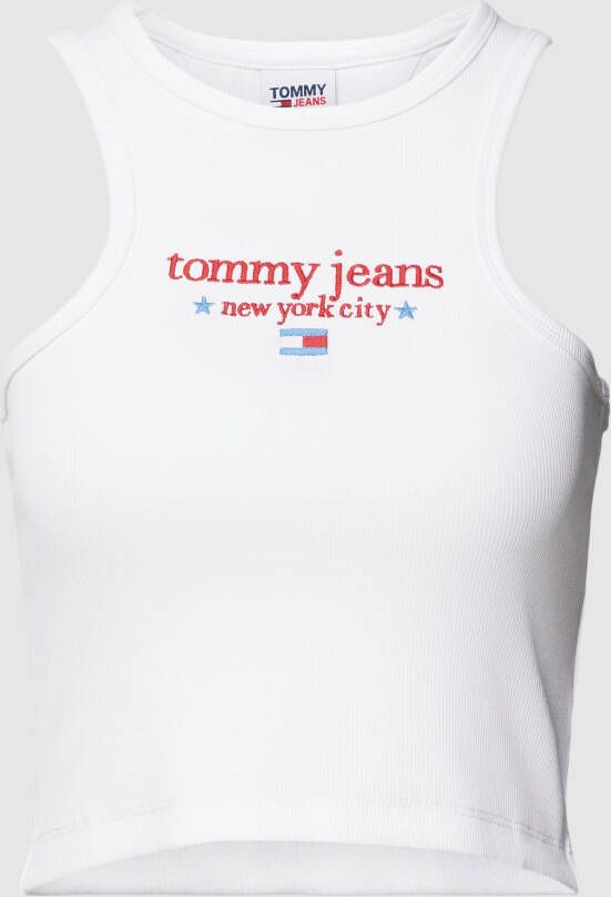 Tommy Jeans Korte tanktop met labelstitching