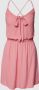 Tommy Hilfiger Roze Uitlopende Mini Jurk met Strik Pink Dames - Thumbnail 1
