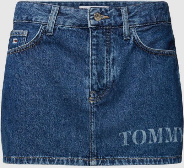 Tommy Jeans Blauwe Rok voor Dames Ritssluiting en Knoopsluiting Blue Dames