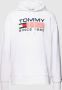 Tommy Hilfiger Katoenen Sweatshirt met Logo Print en Vaste Capuchon White Heren - Thumbnail 1