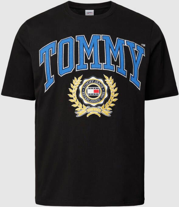 Tommy Jeans Plus SIZE T-shirt met labelapplicatie model 'COLLEGE'