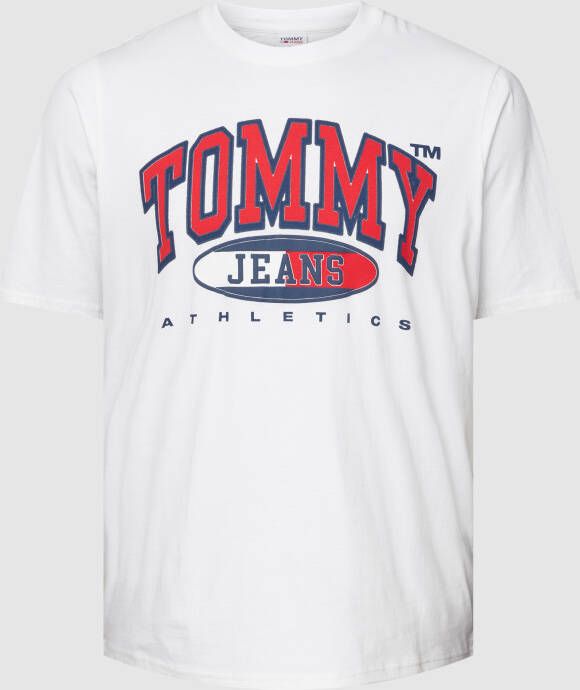 Tommy Jeans Plus SIZE T-shirt met labelprint model 'PLUS ESSENTIAL'