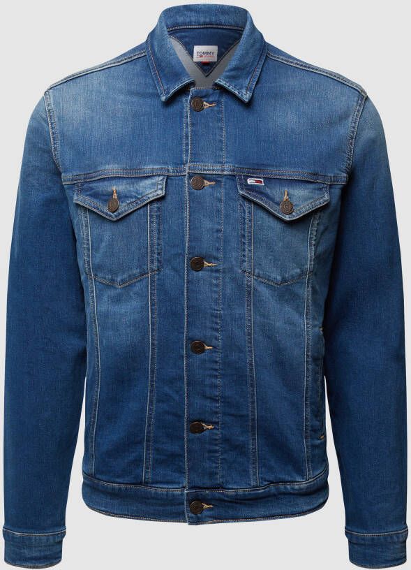 Tommy Jeans Stretch Denim Jack Blauw Slim Fit Lange Mouwen Blue Heren