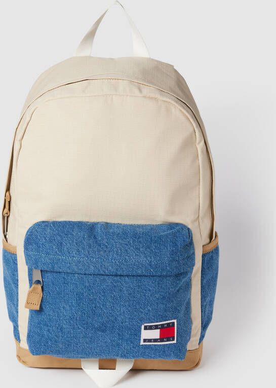 TOMMY JEANS Rugzak TJM COLLEGE DOME BACKPACK MIX met modieuze details in jeans look