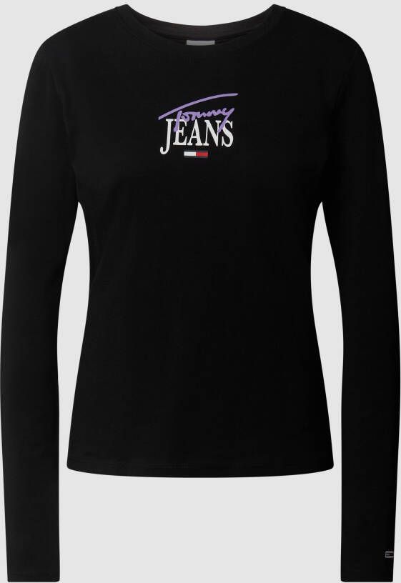TOMMY JEANS Shirt met lange mouwen TJW SLIM ESSENTIAL LOGO 1 LS met essential logo opschrift