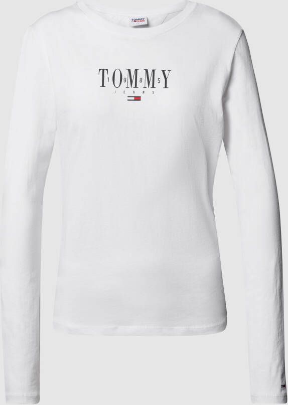 TOMMY JEANS Shirt met ronde hals TJW SLIM ESSENTIAL LOGO 1 LS met logo-opschrift
