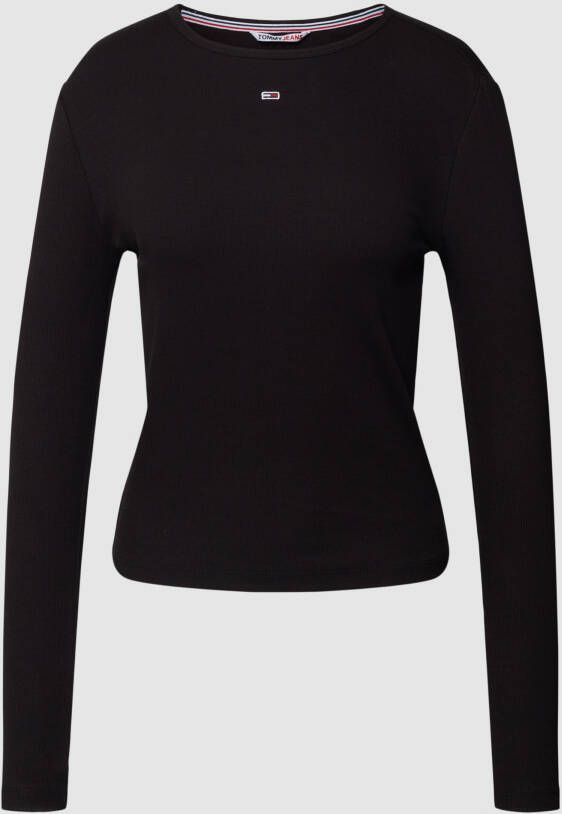 TOMMY JEANS Shirt met lange mouwen TJW BBY ESSENTIAL RIB LS met merklabel borduursel - Foto 2