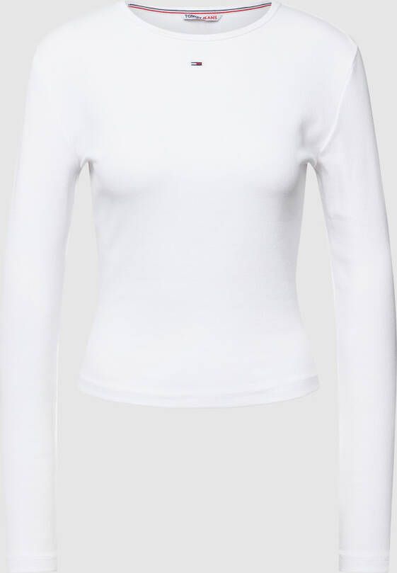 TOMMY JEANS Shirt met lange mouwen TJW BBY ESSENTIAL RIB LS met merklabel borduursel - Foto 2