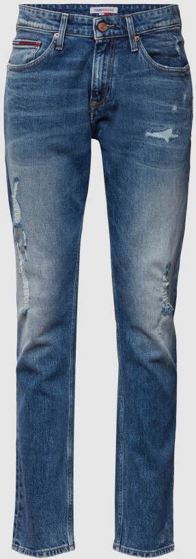 Tommy Jeans Slim fit jeans met destroyed-effecten model 'Scanton'